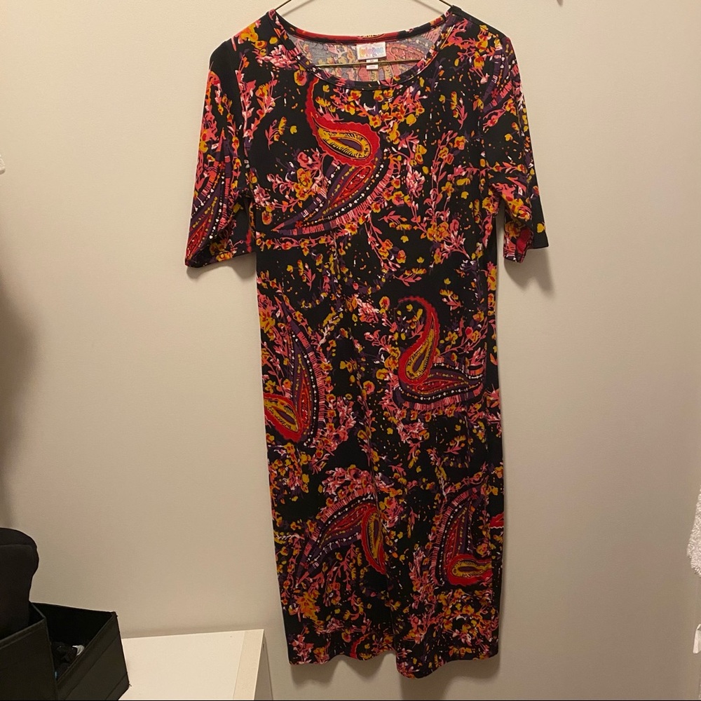 LuLaRoe Julia Dress Paisley EUC